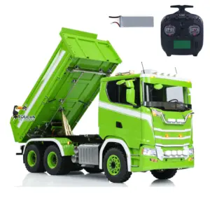 LESU 770S 1/14 6x6 RC Hydraulic Dumper Truck 3-way Remote Controlled Tipper Model Light Sound Smoke