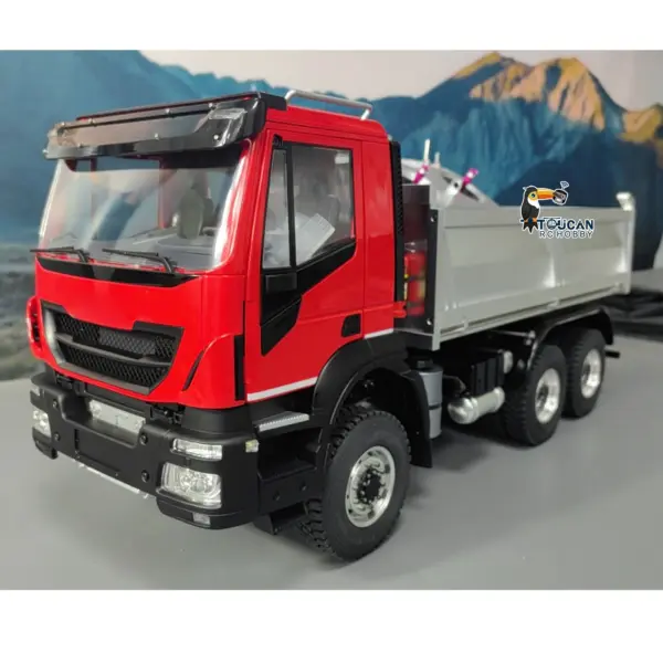 1/14 6x6 Hydraulic RC Dump Truck Radio Controlled Tipper Dumper Car 2-speed Gearbox PNP Sound Light Painted Assembled Model