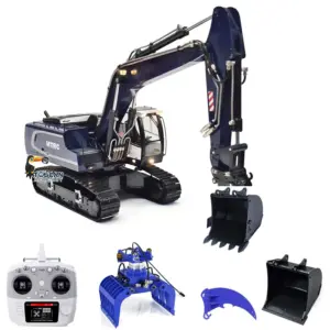 1/14 Metal R946 RC Hydraulic Excavator Remote Control Digger Grab Tiltable Clamshell Bucket Hobby Model DIY Painted Assembled Car