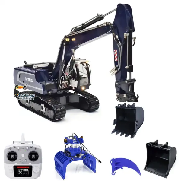 1/14 Metal R946 RC Hydraulic Excavator Remote Control Digger Grab Tiltable Clamshell Bucket Hobby Model DIY Painted Assembled Car