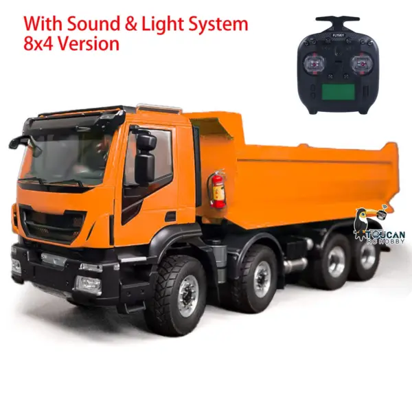 1/14 8x4 Metal Hydraulic RC Dump Truck 2-speed Radio Control Tipper Car Simulation DIY Model Painted ESC Servo Motor