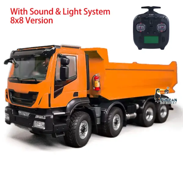 1:14 8x8 RC Hydraulic Equipment Radio Control Tipper Car 2-speed Dump Truck DIY Model Sound Light ST8 LED Light Sound