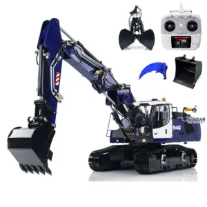 1/14 946 3-arm RC Hydraulic Equipment Remote Control Excavator Metal Digger Model Bucket Ripper Grab Tiltable Clamshell Bucket