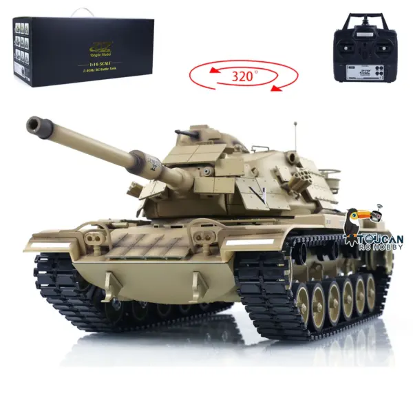 Tongde 1/16 RC Battle Tank M60A1 ERA USA Remote Control Armored Vehicle BB Infrared Battle Toy RTR 320 Degrees Model