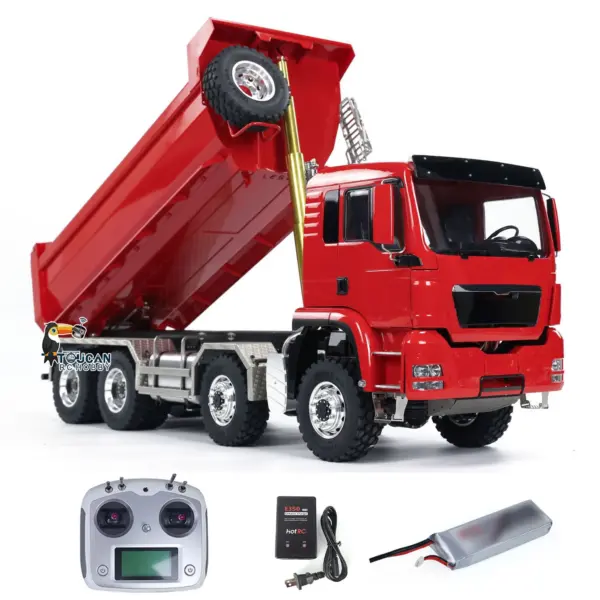 Customized LESU 1/14 8x8 Hydraulic RC Dumper Truck RTR Remote Controlled Tipper Simulation Model DIY Car Model Motor Servo ESC