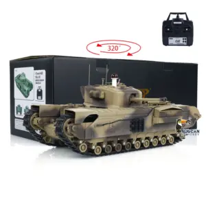 1/16 Military RC Battle Tank Churchill Mk.VII Metal Tracks Tongde Electric Tanks Painted Assembled Barrel Recoil Smoke Unit