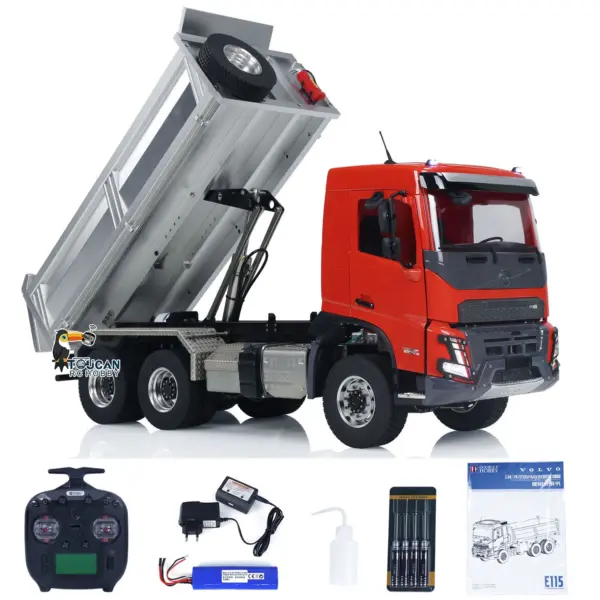 Double E 1/14 Hydraulic RC Dump Truck 6x6 FMX Remote Control Dumper Cars Hobby Model DIY RTR