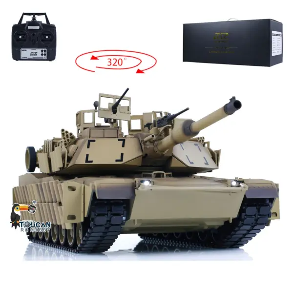Tongde 1/16 Abrams M1A2 RC Infrared Battle Tank SEP TUSK II Remote Controlled Electric Panzer Model 320 BB Unit Barrel Recoil System