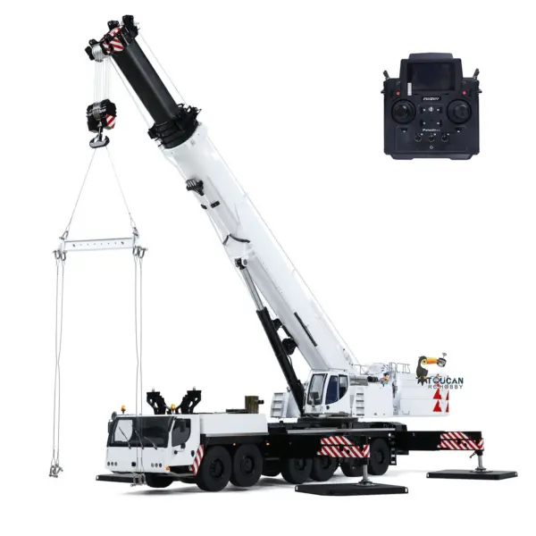 Eyewhale 1/14 RC Hydraulic Mobile Crane Truck Construction Vehicle Heavy Machine FlySky PL18EV Remote Controller Assembled Model