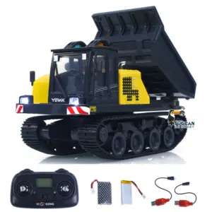 1/50 T14R Panther RTR Electric RC Crawler Dump Truck Construction Vehicle Tracked Tipper Finished Model Toys Lights Sounds Unit