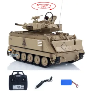 TD 1/16 RC Military Tank M2412-A M113A1 MRV 320 Turret Rotary Barrel Recoil Elevation Infrared Driving Wheel Idlers Gearbox