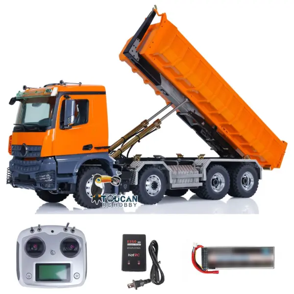 LESU 1/14 Metal RC Dump Truck 8x8 Remote Control Hydraulic Equipment Roll On/Off RTR Full-dump Cars Model K3363 Servo ESC