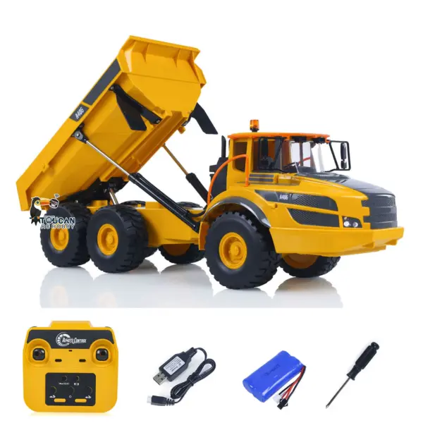Plastic DoubleE E591 003 1/20 RC Articulated Dumper 6WD Electric Remote Control Truck VO Motor Battery USB Charging Cable RTR
