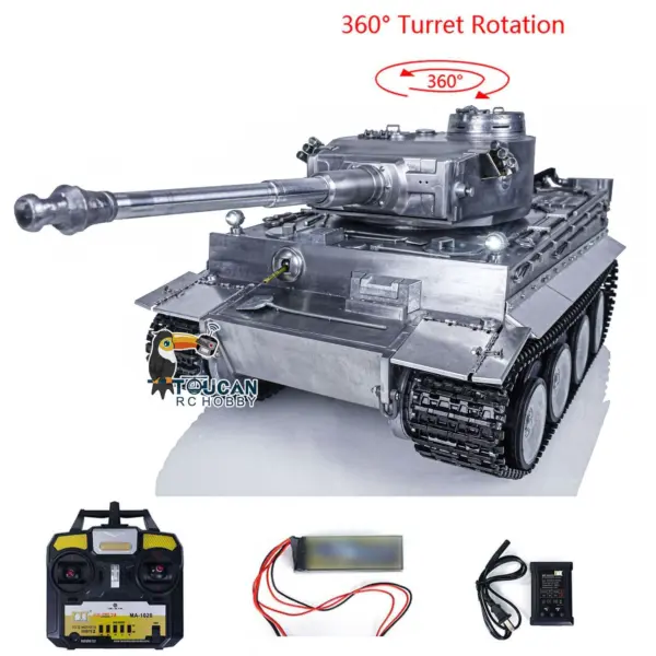 Mato 1/16 Metal German Tiger I Infrared Version RTR Radio Control Tank 1220 RTR Receiver Driving Idler Wheel 360Degrees Battery