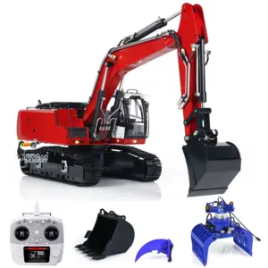 MTMODEL Metal Remote Control Tracked Digging Vehicle 1/14 2 Arms 946 RC Hydraulic Excavator Ripper Tiltable Bucket Grab Model