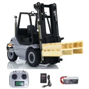 1/14 Metal LESU Assembled and Painted RC RTR Model forklift Truck Light Sound Motor Servo ESC Flysky FS Transmitter Receiver