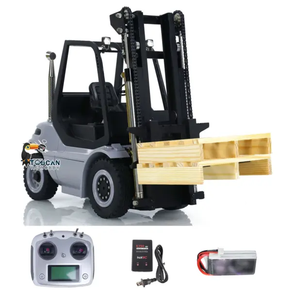 1/14 Metal LESU Assembled and Painted RC RTR Model forklift Truck Light Sound Motor Servo ESC Flysky FS Transmitter Receiver