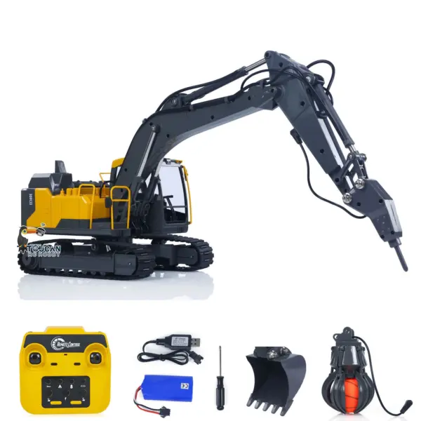 1/16 DoubleE E598 003 Electric Lifting RC Excavator Metal 2Arms Remote Control DiggerHammer Bucket Claw 360?? Rotating