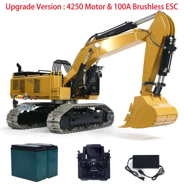 TOUCAN 1/8 385CF Metal Hydraulic RC Excavator RTR 150KG Heavy Duty Remote Control Diggers Ready to Run Upgraded Version Models