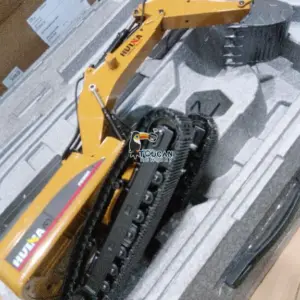 HUINA New Upgrade 580 1/14 Metal Excavator Model Engineering Vehicle Electric Ball Grabber 360 Rotating Shear Claw Sound Lights