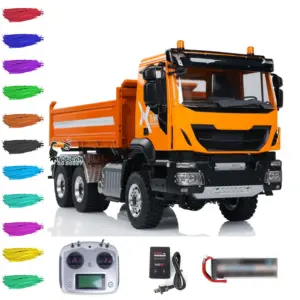Customized LESU Metal 6x6 1/14 RC Hydraulic Equipment Dumper Car 3-way Radio Controlled Dump Truck Construction Vehicle DIY Model