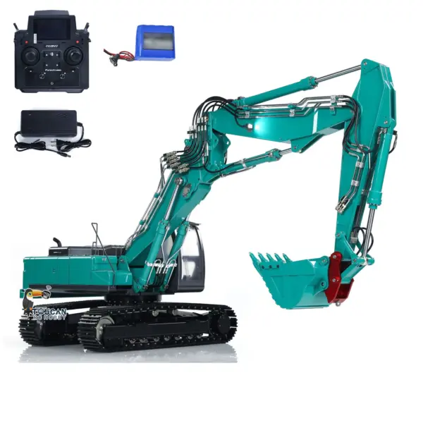 KABOLITE 1/14 K350 200 3Arm RC Hydraulic Excavator Remote Control Digger Model Light Sound System Flysky Radio RTR Battery