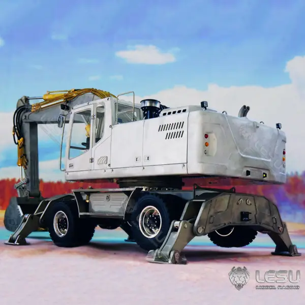 BEST SELLING 1/14 LESU RC Metal Aoue ET30H Wheeled Excavator Hydraulic System Pump Valve Lights Axle Fast Shipment