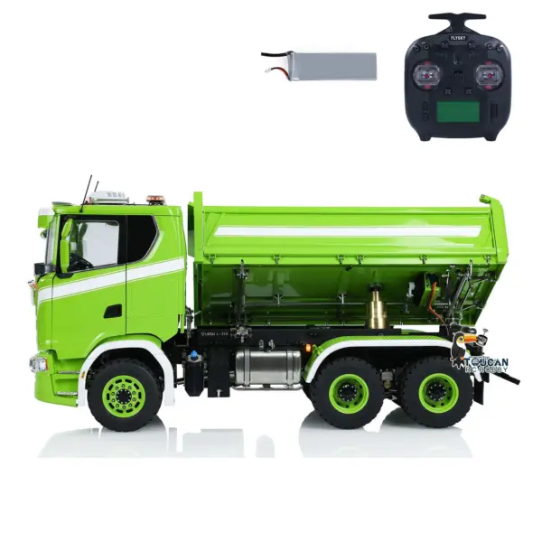 LESU 770S 1/14 6x6 RC Hydraulic Dumper Truck 3-way Remote Controlled Tipper Model Light Sound Smoke