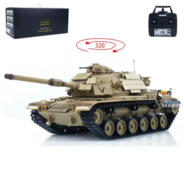 Tongde 1/16 RC Battle Tank M60A1 ERA USA Remote Control Armored Vehicle BB Infrared Battle Toy RTR 320 Degrees Model