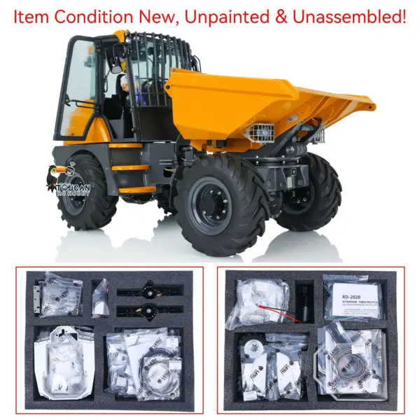 LESU 1/14 Metal Scale 4*4 AOUE 6MDX Unpainted and Unassembled Remote Control Hydraulic Articulated Dump Truck Servo ESC