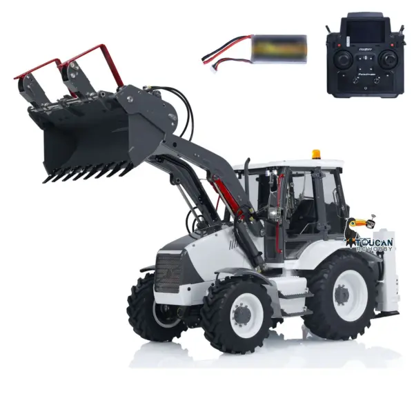 LESU 1/14 Scale RC Hydraulic Backhoe Loader AOUE BL71 Radio Controlled Construction Vehicle Loader Excavator 2 in 1 Model PL18EVLite Painted Assembled Multi functional loader