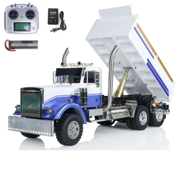 1/14 Scale RC Dump Truck 56344 Tipper 6x6 Assembled and Painted 2-Speed Light Sound System Differential for
