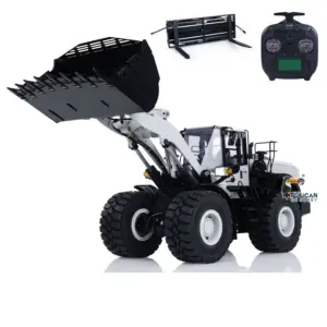 1/14 RC Metal Hydraulic Loader WA480 Remote Control Construction Heavy Machine Quick Coupler Fork Bucket Light Sound ST8 Radio