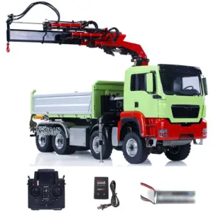 LESU 1/14 8X8 RC Hydraulic 3-Ways Dumper Truck for Remote Control Crane 2Speed Gearbox Tipper W/ Sound Light ESC Servo