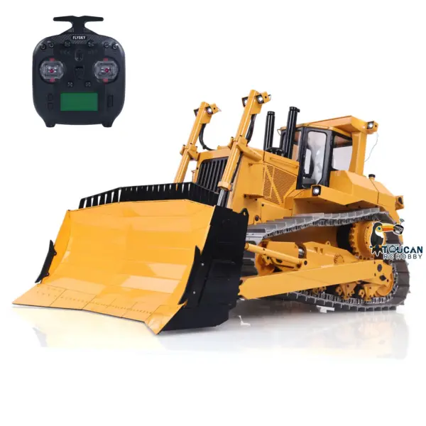 JDM-98 Ultra 1/14 Metal Hydraulic 4CH Valves Remote Control Bulldozer DXR2 Flysky ST8 Radio Sound System Light Pump ESC Motor