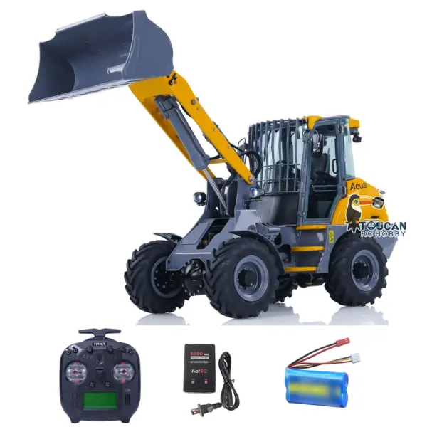 LESU 1/14 RC Loader AOUE MCL8 ST8 Remote Control Car Hydraulic Dozer Shovel Metal Sieve Shovel Rake Bucket Gripper RTR Sound Light