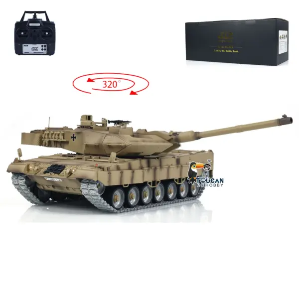 Tongde 1/16 RC Infrared Battle Tank German Leopard2A7 Electric Radio Control Military Vehicle Barrel Recoil Optional Version Painted