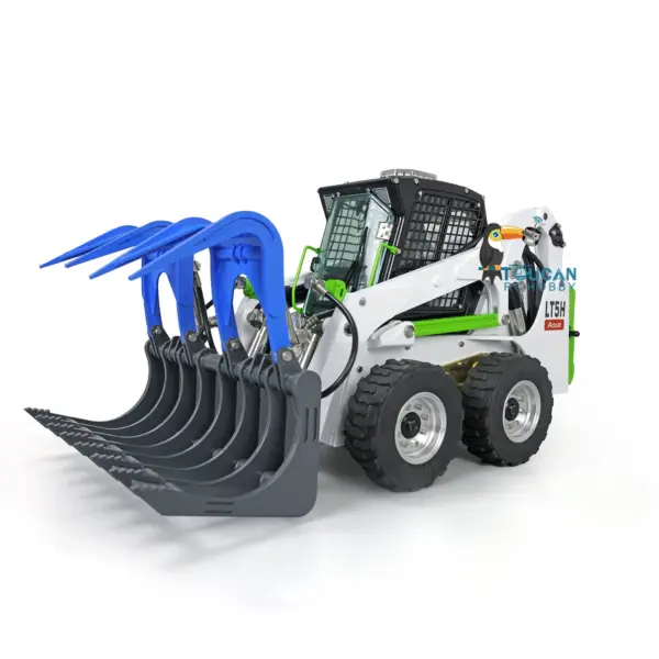 LESU 1/14 Metal Wheeled Skid-Steer Hydraulic RC Loader Aoue LT5H I6S RTR Painted Ripper Scarifier Gripper Sieve Bucket Trailer