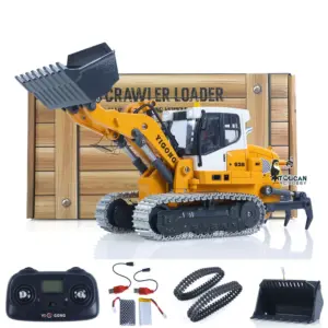 1:50 RC Electric Lifting Loader LR636 RTR Remote Controlled 2.4G Construction Vehicle Toys Metal Bucket Tracks Ripper Light Sound Battery USB
