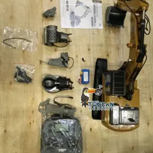 HUINA New Upgrade 580 1/14 Metal Excavator Model Engineering Vehicle Electric Ball Grabber 360 Rotating Shear Claw Sound Lights