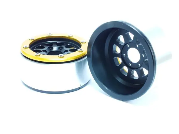 Beadlock Wheels GEAR Black/Gold 1.9 (2) w/o Hub