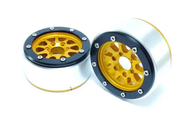 Beadlock Wheels GEAR Gold/Black 1.9 (2) w/o Hub