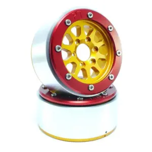 Beadlock Wheels GEAR Gold/Red 1.9 (2) w/o Hub