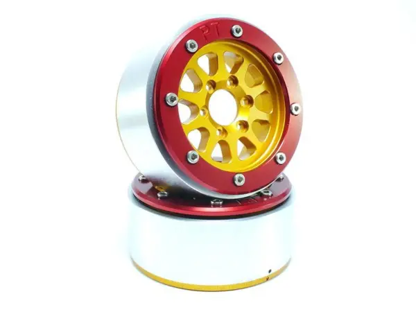 Beadlock Wheels GEAR Gold/Red 1.9 (2) w/o Hub