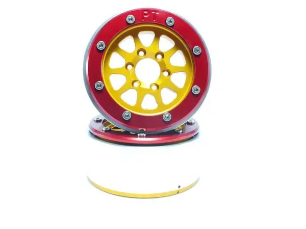Beadlock Wheels GEAR Gold/Red 1.9 (2) w/o Hub