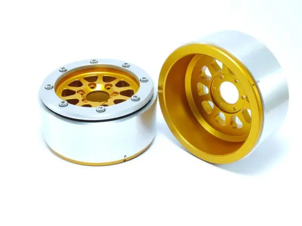Beadlock Wheels GEAR Gold/Silver 1.9 (2) w/o Hub