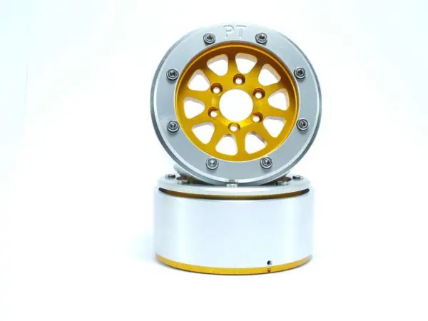 Beadlock Wheels GEAR Gold/Silver 1.9 (2) w/o Hub