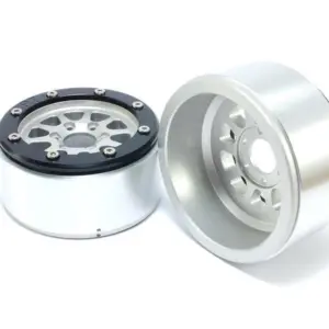 Beadlock Wheels GEAR Silver/Black 1.9 (2) w/o Hub