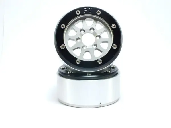 Beadlock Wheels GEAR Silver/Black 1.9 (2) w/o Hub