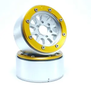 Beadlock Wheels GEAR Silver/Gold 1.9 (2) w/o Hub